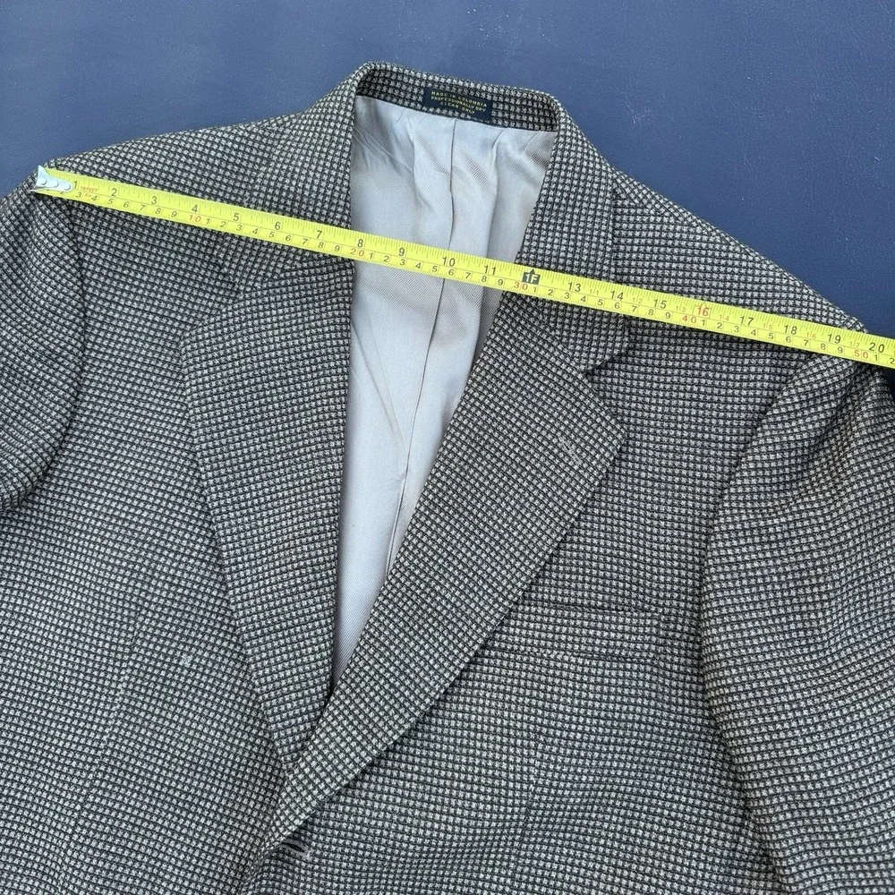 Oscar De La Renta‎ Suit Sport Coat 42 L Brown Houndstooth 3 Button